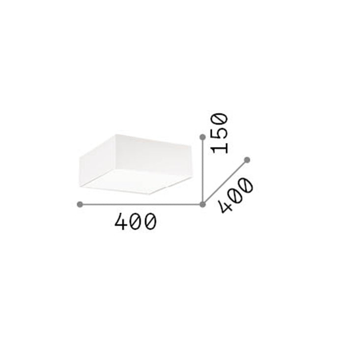 Plafoniera Moderna Ritz Tessuto Bianco 4 Luci E27 D40Cm