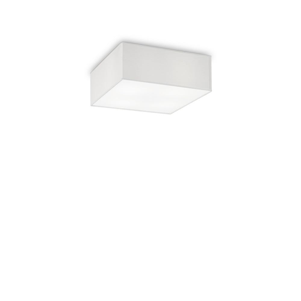 Plafoniera Moderna Ritz Tessuto Bianco 4 Luci E27 D40Cm