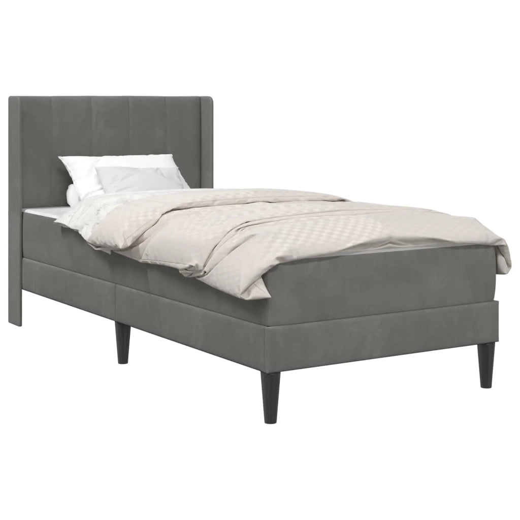 Struttura letto con materasso Grigio Scuro 90 x 200 cm Velluto 3414838
