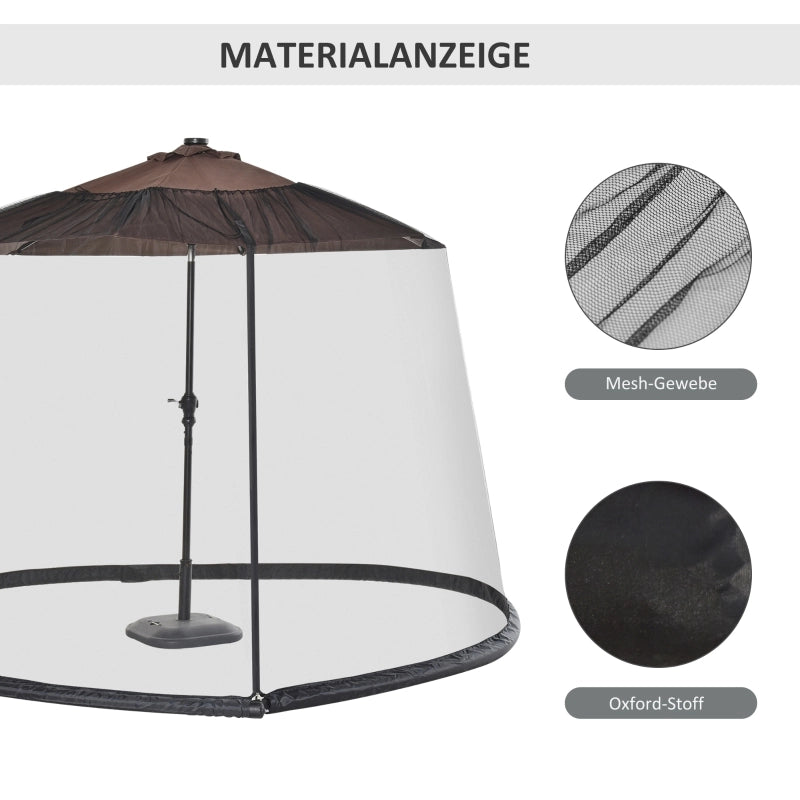Zanzariera per ombrellone, rete antimosche, zanzariera, nera, ?3 x H2.3 m