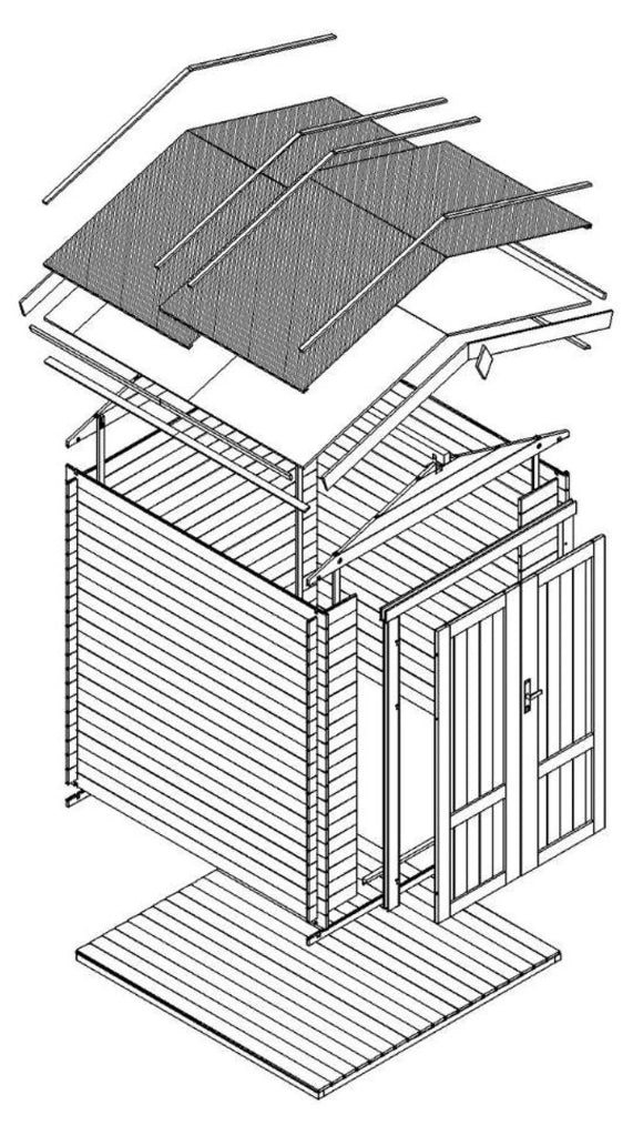 Casetta da Giardino in Legno 2,82 m² TIMBELA M320F1+M320G