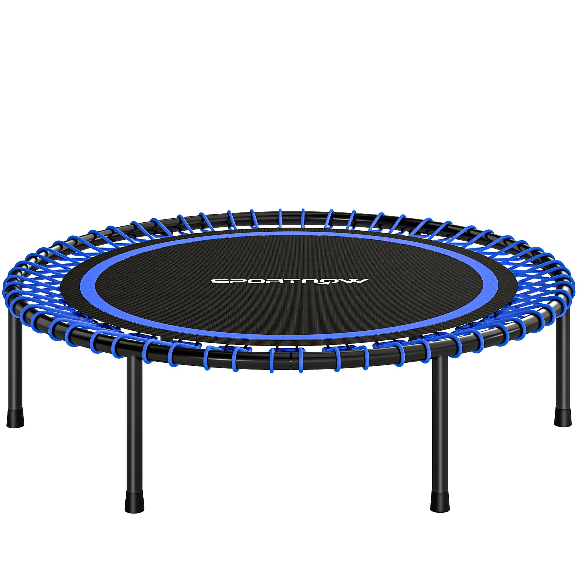 Trampolino Elastico Fitness Ø114x31 cm a 36 Corde in Acciaio e PP Blu