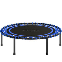 Trampolino Elastico Fitness Ø114x31 cm a 36 Corde in Acciaio e PP Blu