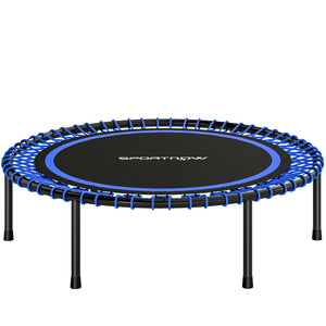 Trampolino Elastico Fitness Ø114x31 cm a 36 Corde in Acciaio e PP Blu