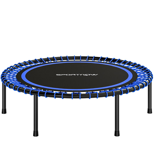 Trampolino Elastico Fitness Ø114x31 cm a 36 Corde in Acciaio e PP Blu