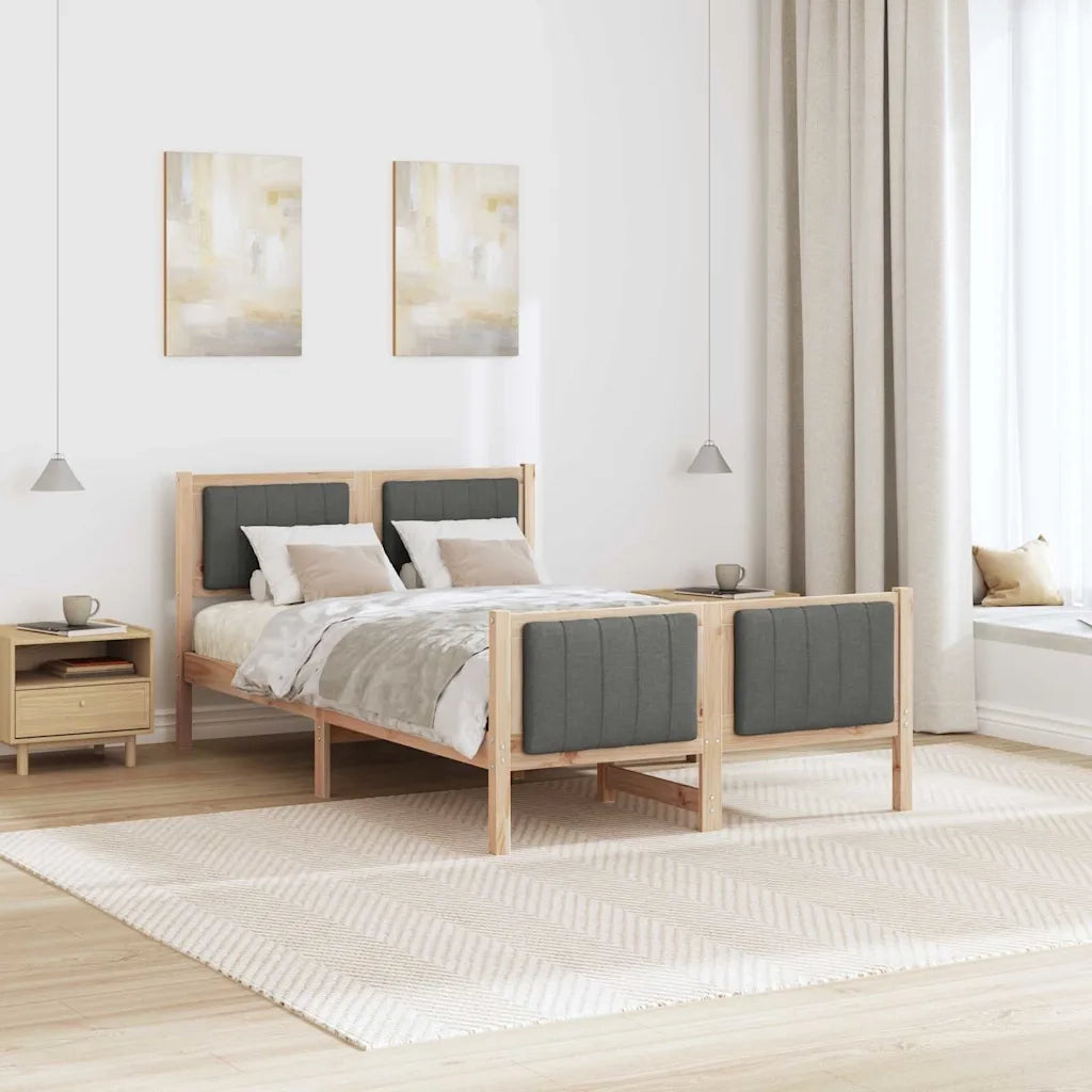 Struttura del Letto marrone e grigio scuro 120 x 200 cm
