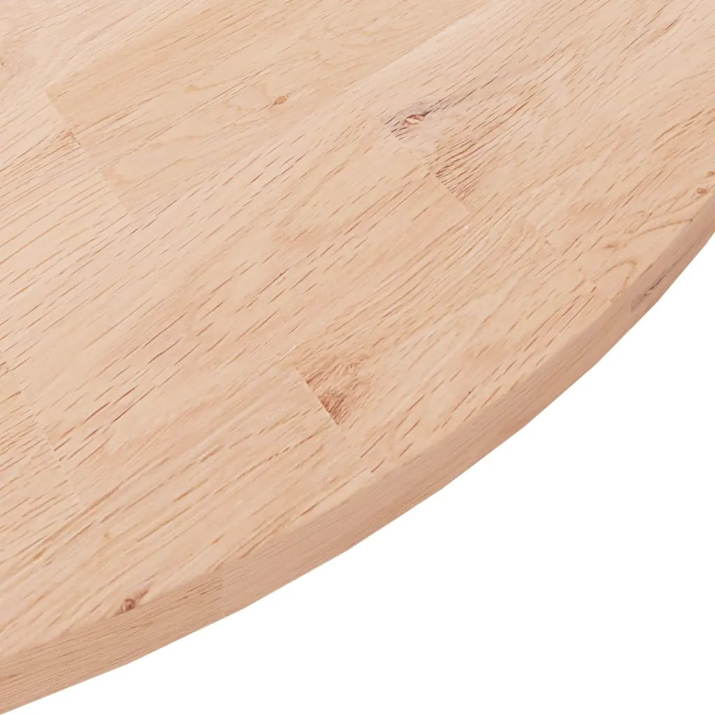 Piano Tavolo Rotondo Ã˜90x1,5 cm Massello di Rovere Non Trattato cod mxl 76559