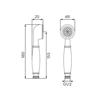 Doccino serie diritta a 1 getto, cromato - nero