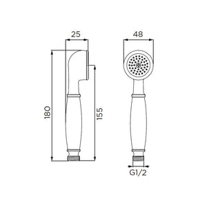 Doccino serie diritta a 1 getto, cromato - nero