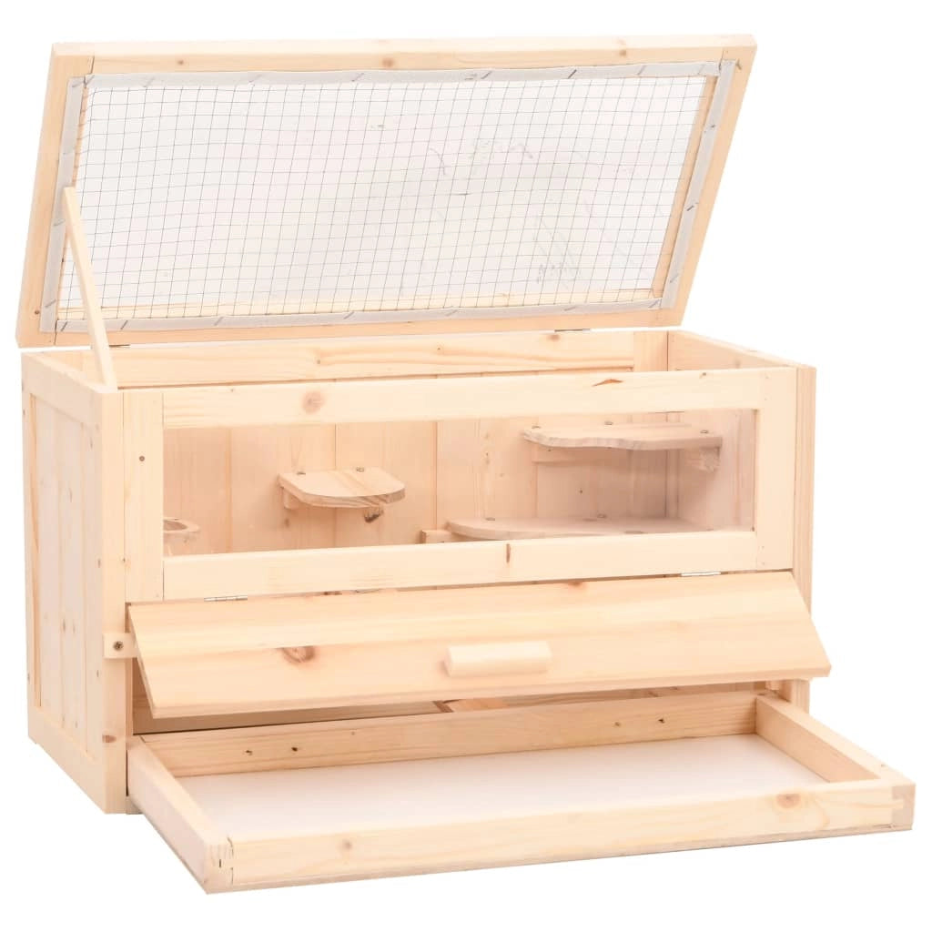 Gabbia per criceti 60 x 30 x 35 cm in legno massello di abete marrone 02_0041679