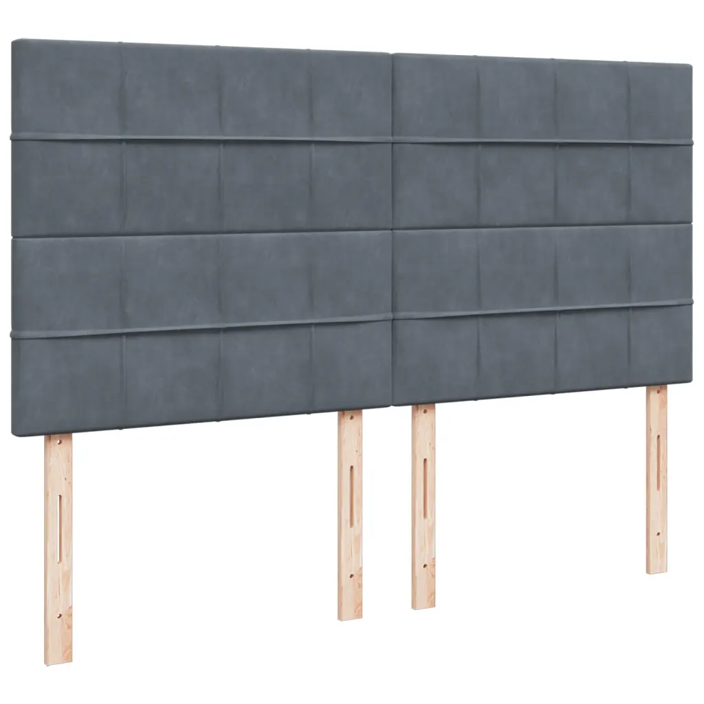 vidaXL Giroletto a Molle con Materasso Grigio Scuro 180x200 cm Velluto