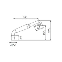 Doccino serie diritta con curva a 1 getto, cromato - nero