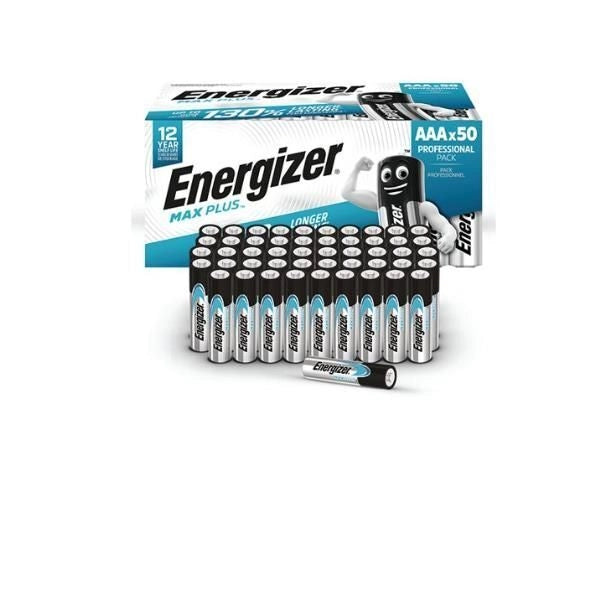 Energizer E303865600 Max Plus Pile Alcaline AAA Ministilo 1,5 V Confezione da 50 durata conservazione 12 anni