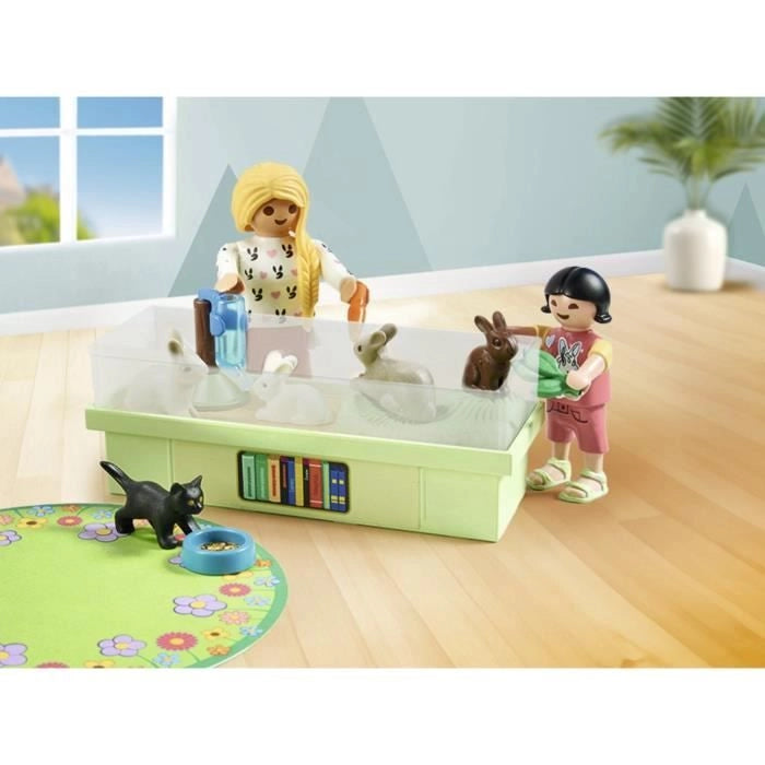 PLAYMOBIL 71753 Negozio di animali con recinto per conigli, La mia vita, Cura degli animali, 30 pezzi, dai 4 anni in su