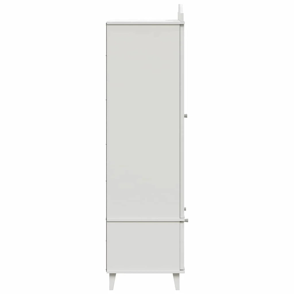 Armadio rettangolare con cassetto e anta lavagna per cameretta bambini 90 x 45 x 165 cm legno bianco 02_0058620