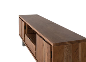 Mobile TV in massello di acacia naturale e metallo