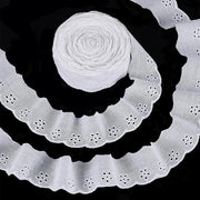 Tessuto di cotone a laccio 42mm, 15 yard, 13.7M, con decorazione floreale, raffia e laccio ondulato per cucire abiti, vestiti, borse e accessori per animali.