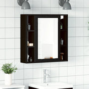 Mobiletto da bagno con specchio-Armadietto a Specchio da Bagno in rovere nero 60x16x60 cm in legno ingegnerizzato
