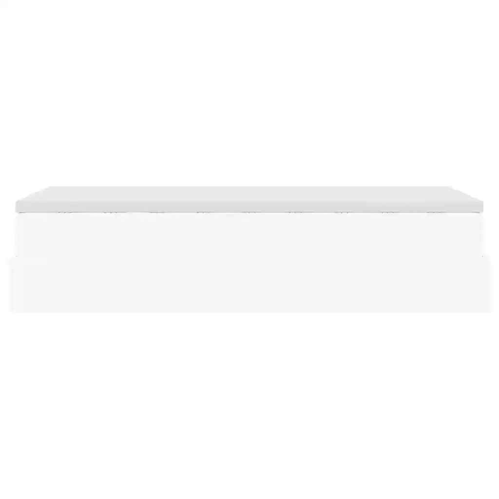 Struttura Letto Pouf con Materasso Bianco 90x200 cm Similpelle 3311017