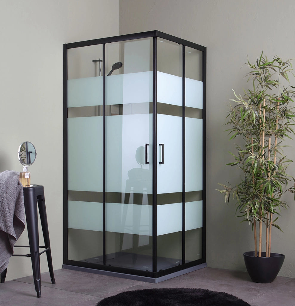 Box doccia scorrevole 100x80 nero opaco