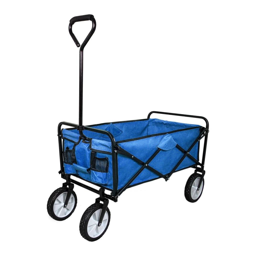 Carrello Pieghevole Fuoristrada 70kg Ruote 360° Acciaio Blu