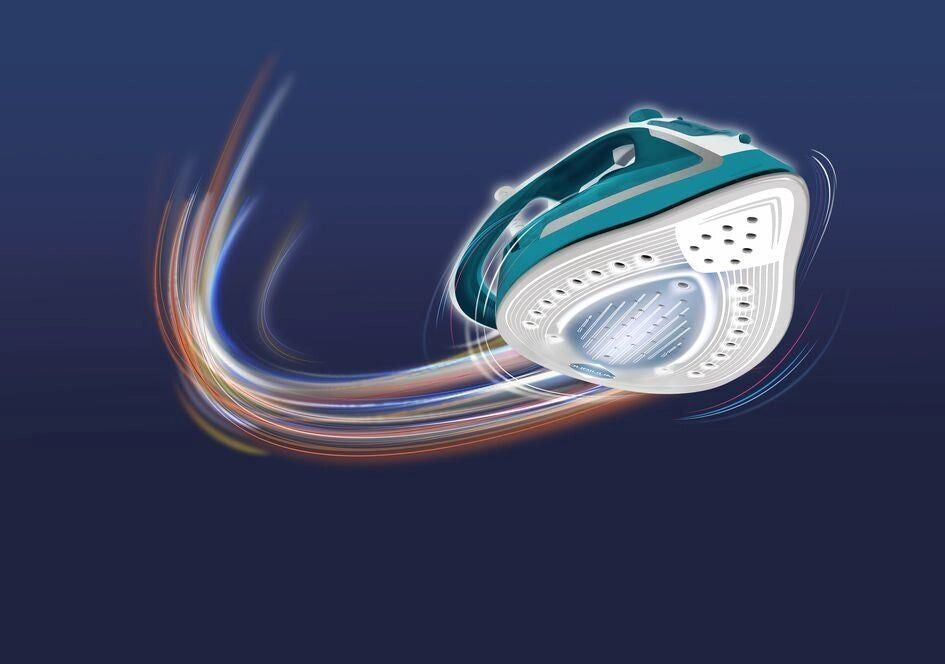 Tefal EasyGliss Plus FV5737 ferro da stiro Ferro da stiro a secco e a vapore Durilium 2500 W Turchese, Bianco