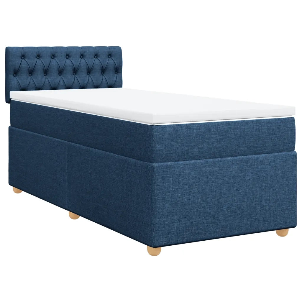 vidaXL Giroletto a Molle con Materasso Blu 90x200 cm inTessuto