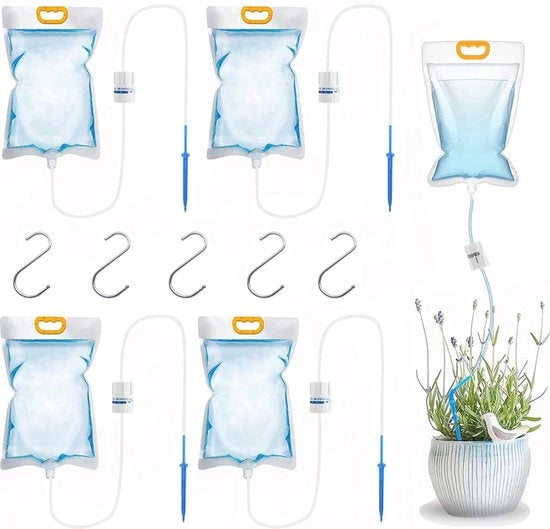 Sistema di irrigazione automatico per piante da appartamento - 5 pezzi 350 ml sacchetti di impianto a gocce
