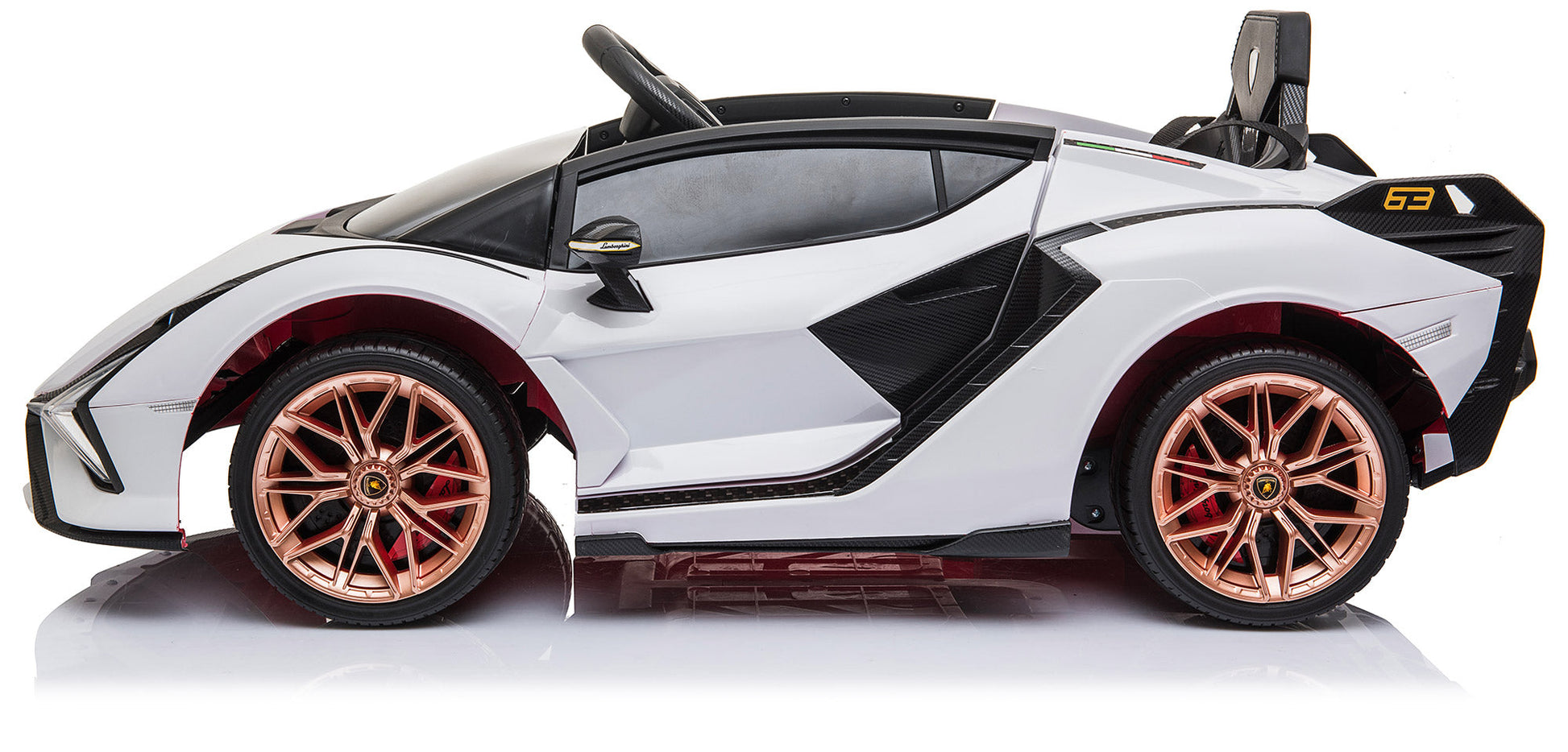 Macchina Elettrica per Bambini 12V con Licenza Lamborghini Sian FKP 37 Bianca