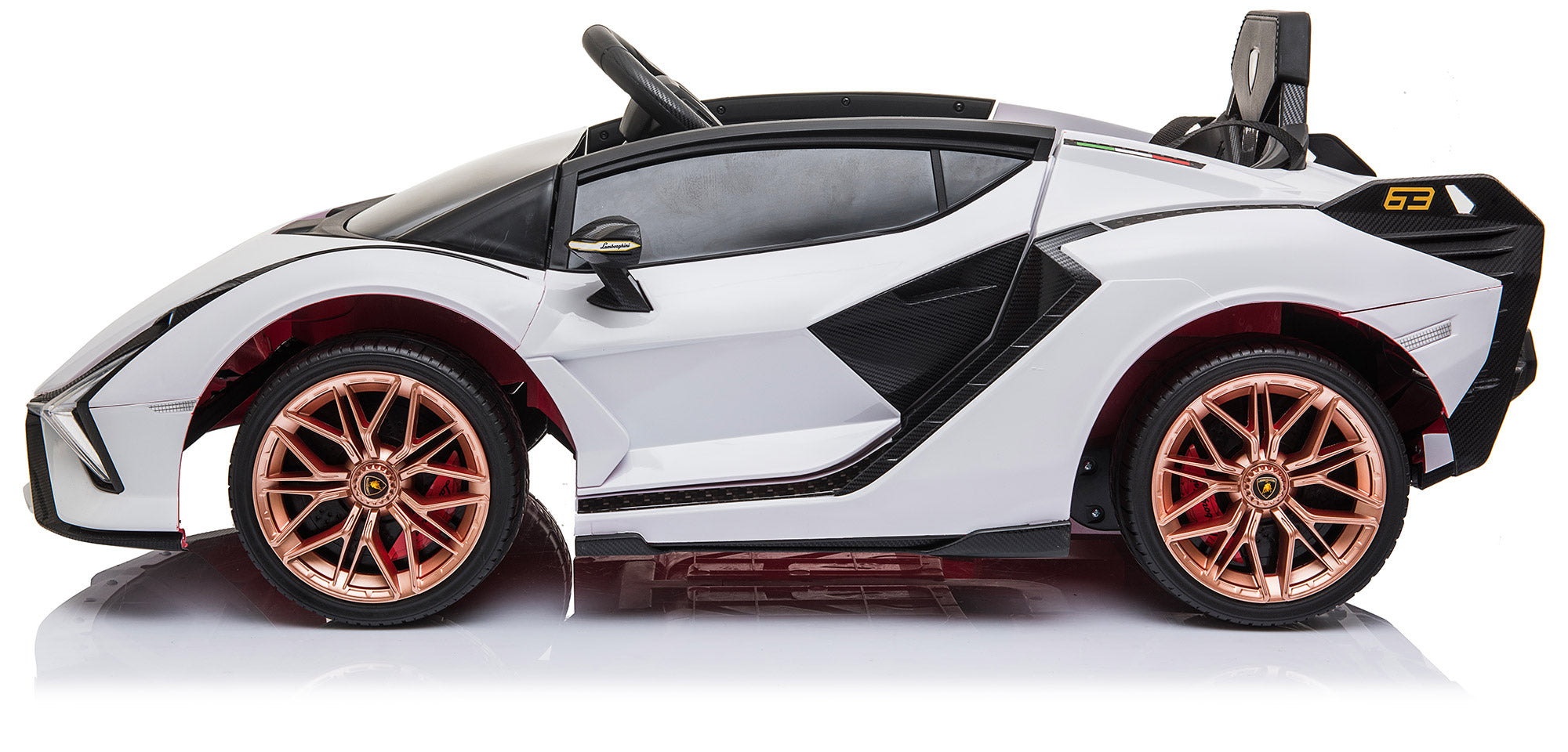 Macchina Elettrica per Bambini 12V con Licenza Lamborghini Sian FKP 37 Bianca