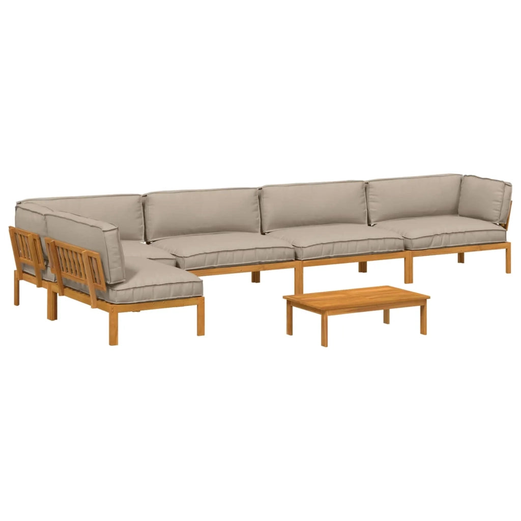 Set di divani con cuscino 6 pcs Talpa Legno di Acacia Massello 3418589