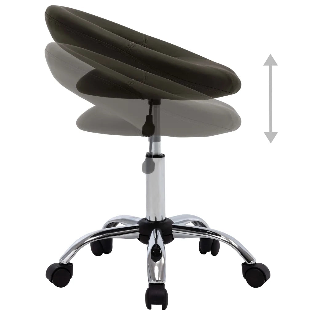 Sedia da Lavoro con Ruote Marrone in Similpelle 323666