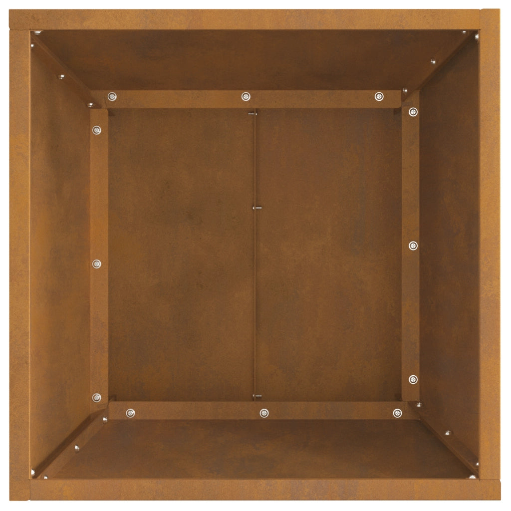 Focolare Quadrato 40x40x30 cm Acciaio Invecchiato