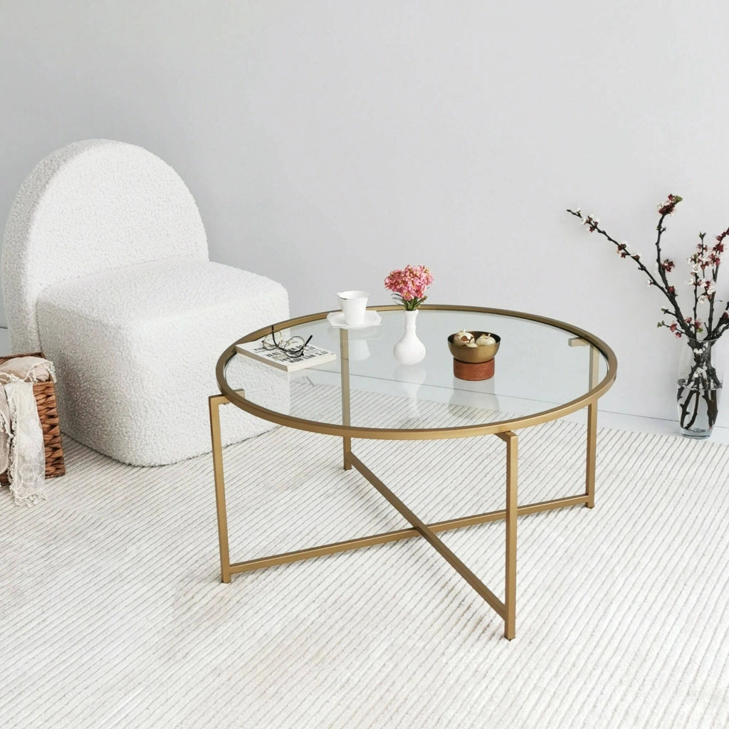 Ecaterina, Tavolino da Salotto Cassetti, 83x83x40h cm oro