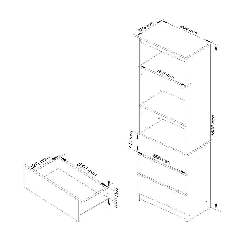 Armadio da ufficio AKORD R60 Wengé 60 cm 3 cassetti 60x35x180 cm
