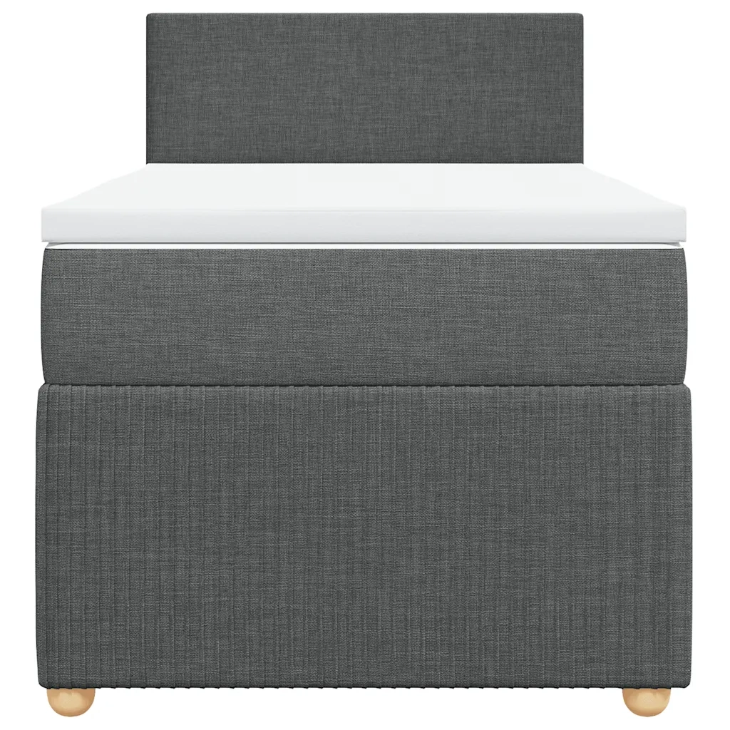 Giroletto a Molle con Materasso Grigio Scuro 80x200 cm Tessuto