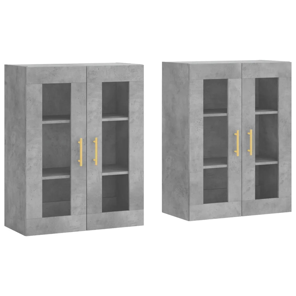Armadietti a Parete 2 pz Grigio Cemento in Legno Multistrato CFW7517869