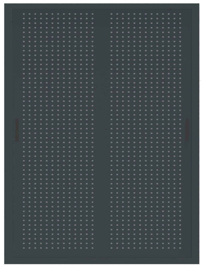 Armadio archivio documenti con struttura metallica e ante forate scorrevoli cm. 150x45x200H
