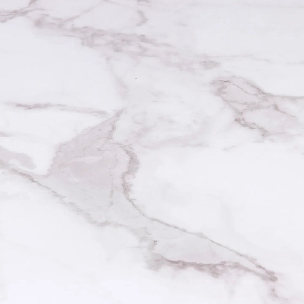 IDMarket - Tavolino con doppio piano, effetto marmo e legno nero, base in metallo ALASKA