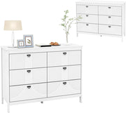 Cassettiera con 6 cassetti grandi, credenza con protezione antiribaltamento, armadio buffet moderno per soggiorno, ufficio, cucina