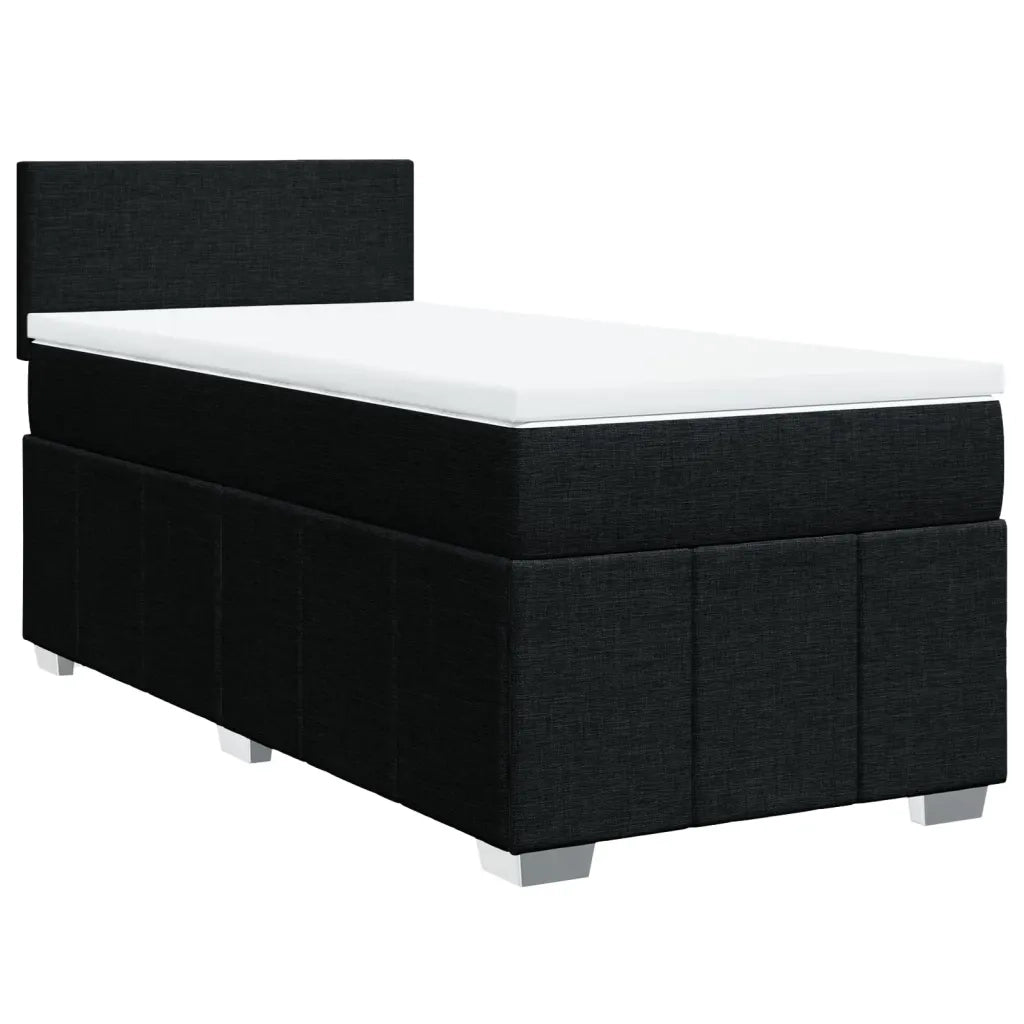 Giroletto a Molle con Materasso Nero 100x200 cm in Tessuto 3289274