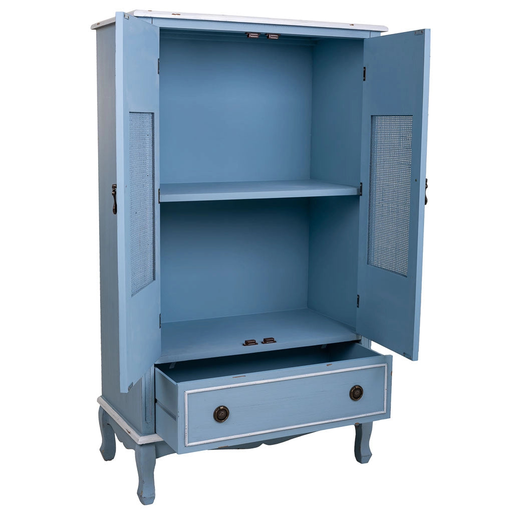 Armadio in legno con 2 ante e 1 cassetto 80x42x138