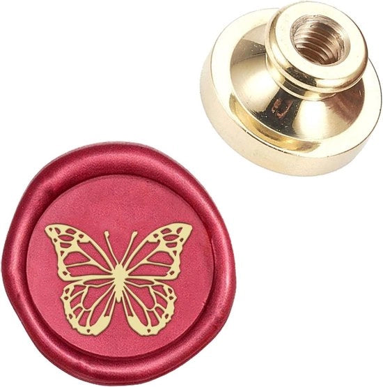 Sigillo di cera con testa di farfalla in metallo per sigillare lettere, inviti e cartoline, decorazione creativa per buste e pacchi.