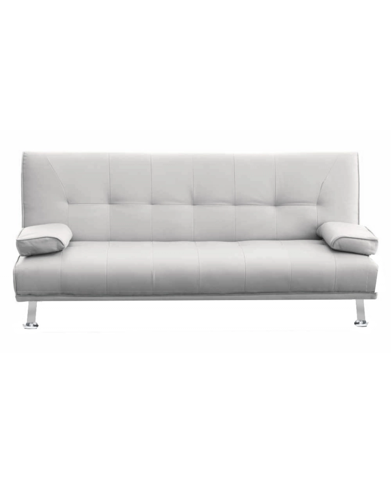 Divano letto reclinabile 3 posti ecopelle bianco doppio cuscino Sicorage Kidren