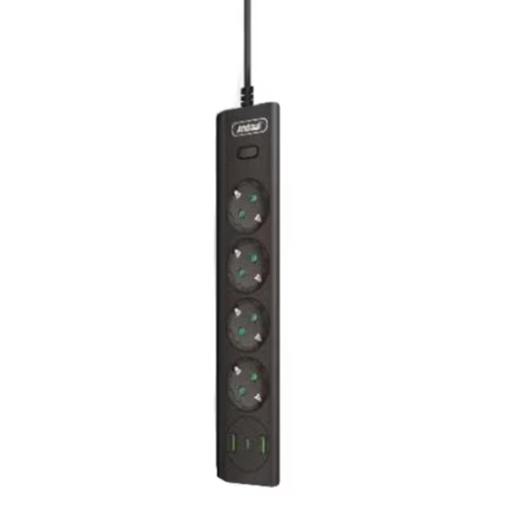 Trade Shop - Ciabatta Multipresa Elettrica 4 Prese+2 Porte Usb Ricarica Rapida Con Interruttore Q-px400 -