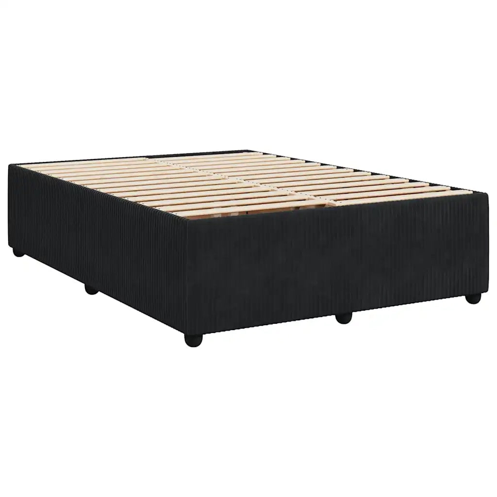 Giroletto a Molle con Materasso Nero 140x190 cm in Velluto 3290048