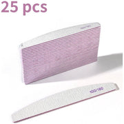 Set di viti per unghie professionale a doppia faccia - 100/180 trama - viti per unghie emery a doppia faccia - viti per unghie a doppia faccia curvate - per cura e stile delle unghie (grigio)