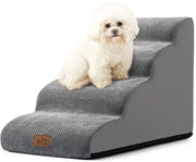 Trappola per cani per piccoli cani 50 cm, Trappola per cani per letto realizzata con spugna di alta qualità, Trappola per cani con fodera lavabile e pavimento antiscivolo, 40x72x50 cm, 4 gradini, grigio.