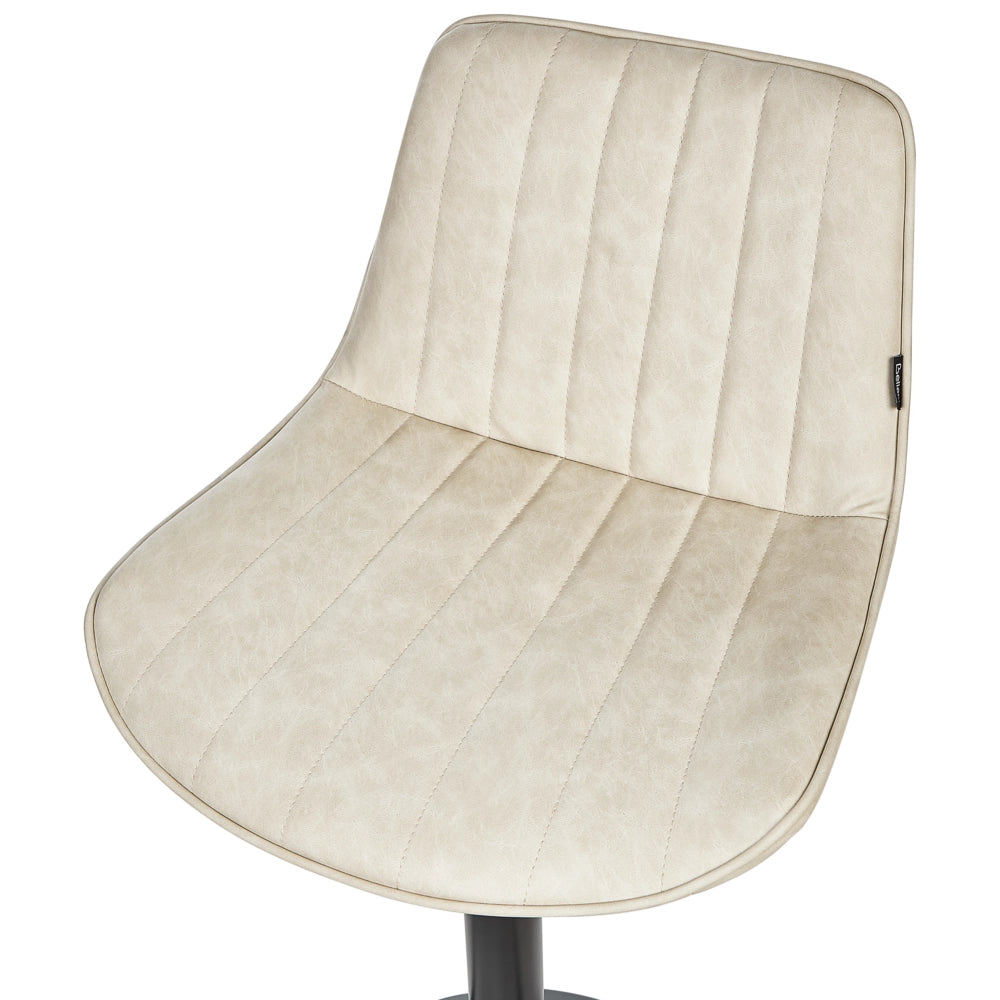 Set di 2 sedie da bar in pelle sintetica beige chiaro gambe in acciaio nero senza braccioli set da pranzo salotto soggiorno moderno