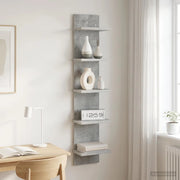 Scaffale da parete Grigio Cemento 22 x 15 x 100 cm 8012426